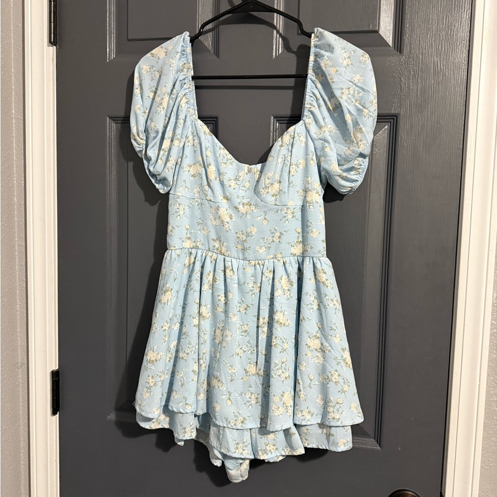 Altar'd State Sky Blue Floral Dress